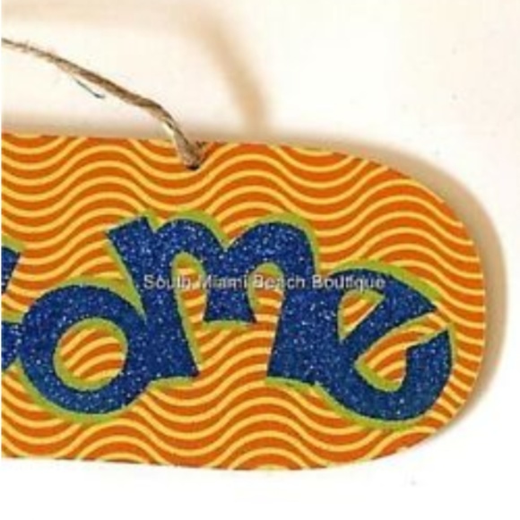 WELCOME Flip Flop Wood Tiki Bar Sign Luau Island Beach House Decor Wall Door - Picture 4 of 7